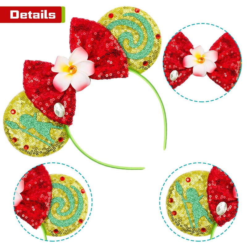 MADO Floral Mouse Ears Headband for Women, Girls, and Boys - Image 2